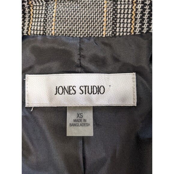 Jones Studio Womens Check Houndstooth Open Blazer XS Retro 80s 90s Boxy NWT $70 - Picture 4 of 10